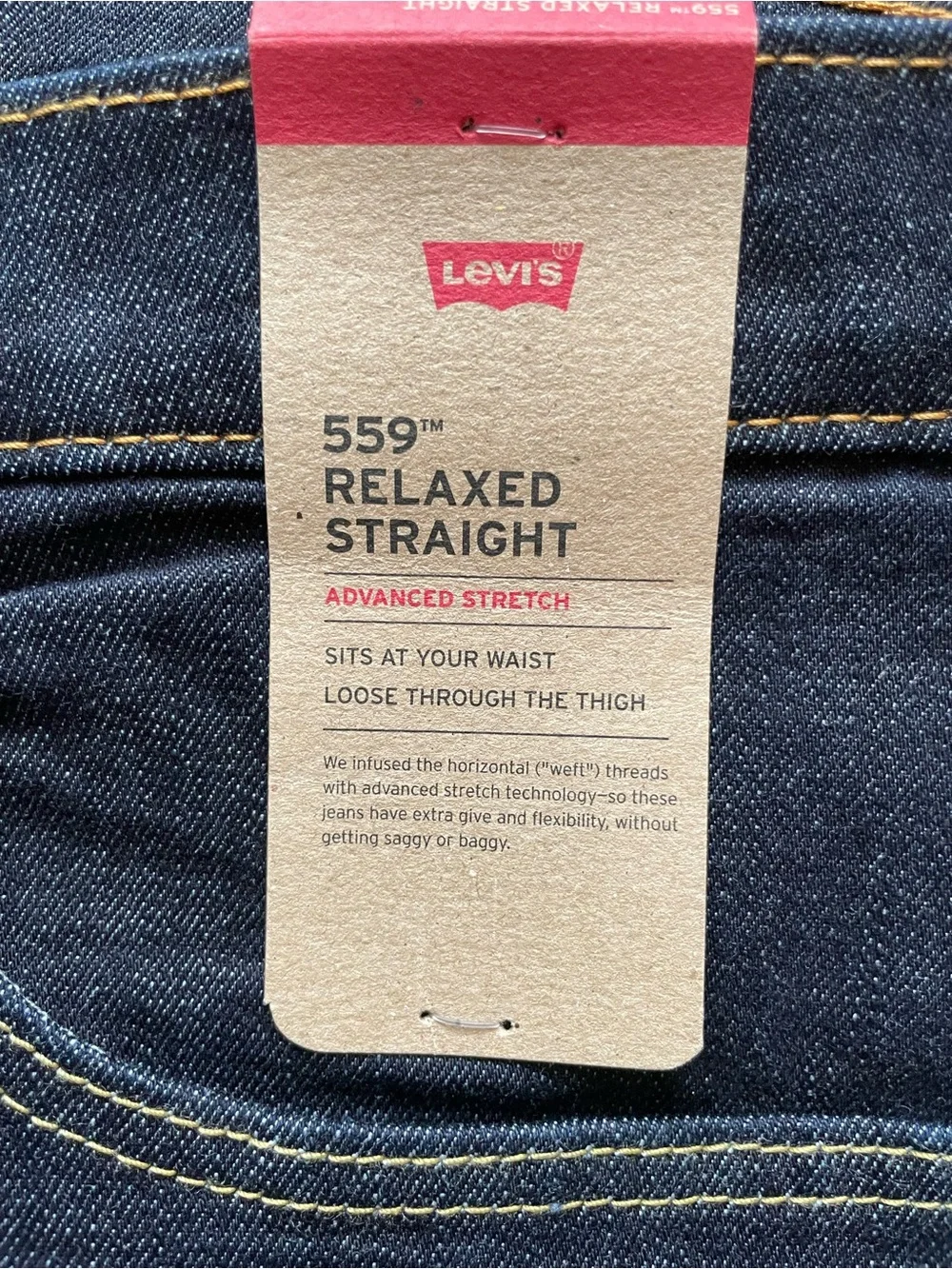 Levi's 559 Relaxed Straight Men’s Dark Blue Jeans 36x34 NWT